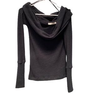 We The Free Women's Sweater Size S Black Long Sleeves Cowl Neck